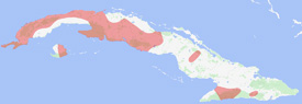 Range map of Anolis chamaeleonides